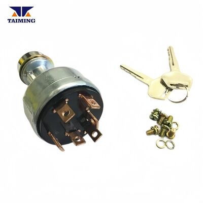 Ignition Switch 22B-06-11910 with Keys for PC200-7 Excavator Metal Housing Copper Terminals